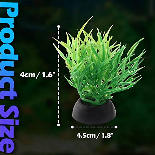 Image of Piutouyar Green Aquarium Plant Ornaments, Artificial Water Plants, Lifelike Plastic Fish Tank Foreground Grass, Water Tank Decorations (10Pcs)