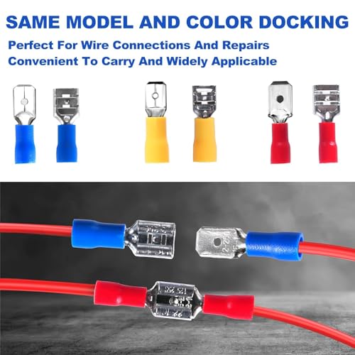 Ptiysta 280PCS Wire Connector Insulated Wire Connector Wire Terminal Wire Crimping Connector Includes: Ring, Fork, Shovel, Butt Connector kit