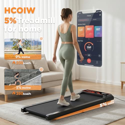 HCOIW 5° Incline Under-Desk Walking Pad (265 lbs, Quiet, $90) — view 7