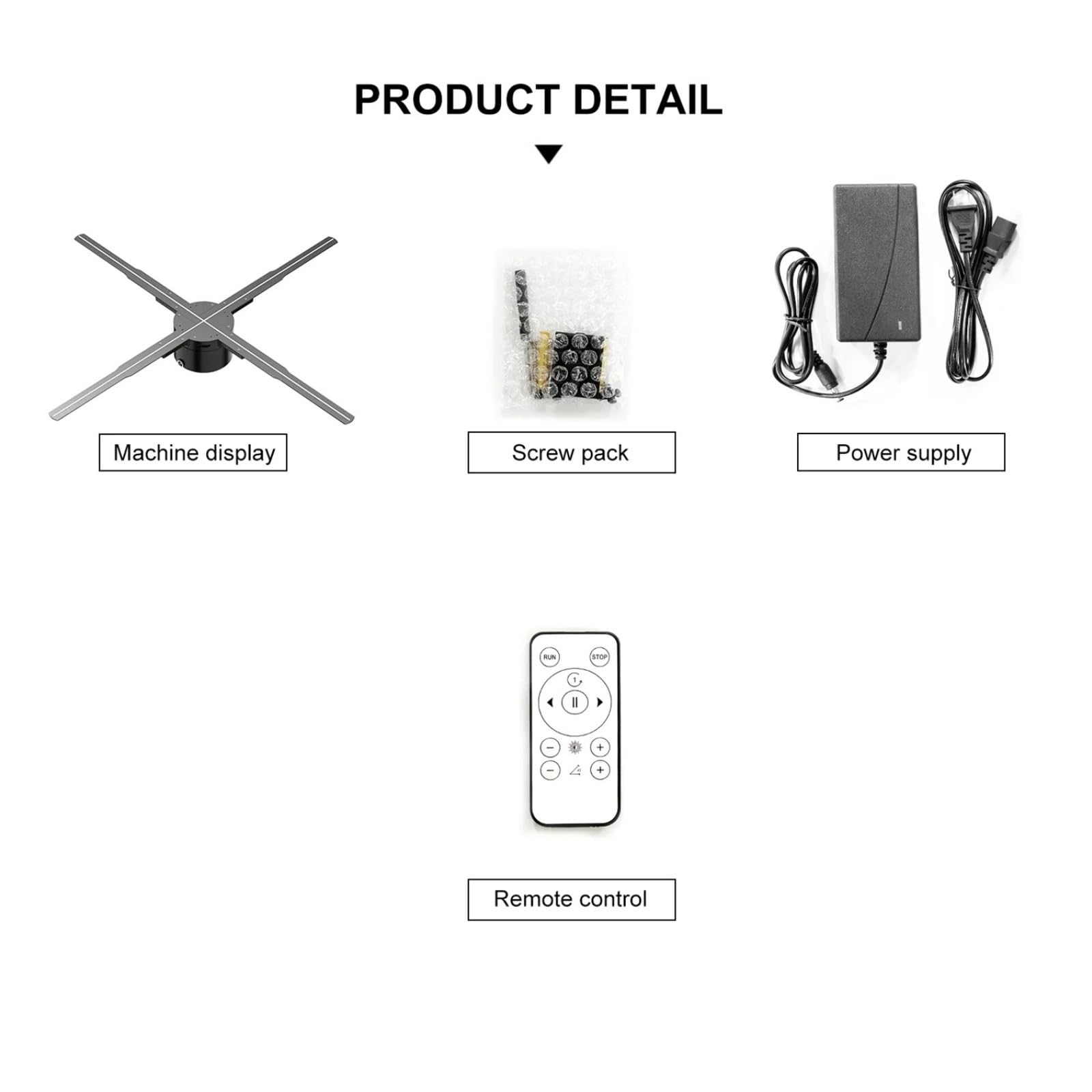 Ventilatore con ologramma 3D, Fan dell'ologramma 3D Insegna luminosa a LED Luci pubblicitarie for le vacanze Immagine del display telecomando WIFI