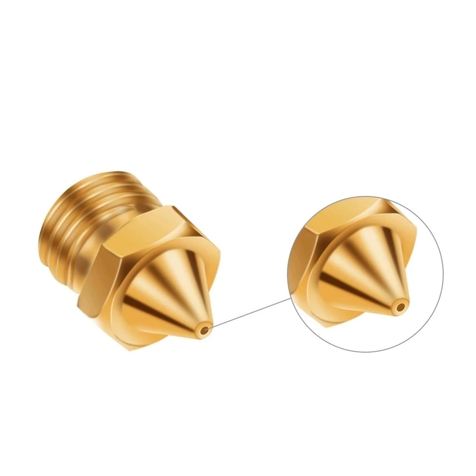 Messing-Extruderdüse, kompatibel mit Creality, CR-X Hotend | 0,4/0,6/0,8mm Düse für 3D-Drucker-Hotenddruck und Extruder-Ersatz(5pcs,0.4mm)