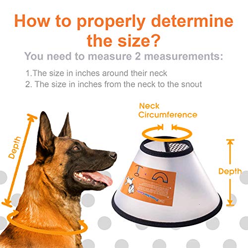 Image of Generic Adjustable Dog Recovery Cone Collar, Transparent PVC, Extra Large (17.1 inch - 19.7 inch)