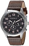 Esprit Herren Datum klassisch Quarz Uhr mit Leder Armband ES109201002