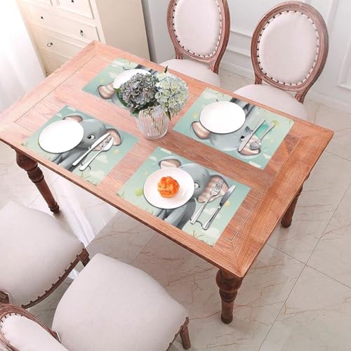 Sets de table en PVC tissé antidérapants pour repas de mariage et fêtes - 5