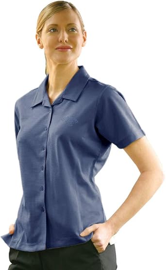 Monterey Club Womens Radiant Textured Solid Camp Shirt #2552