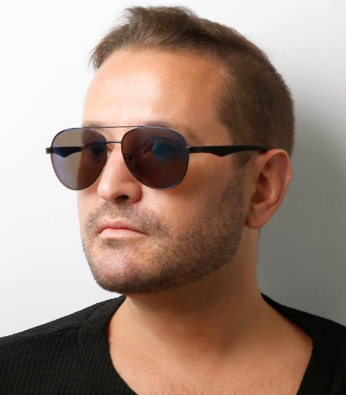 Image of mens Metal Sun Glasses Oval Sunglasses