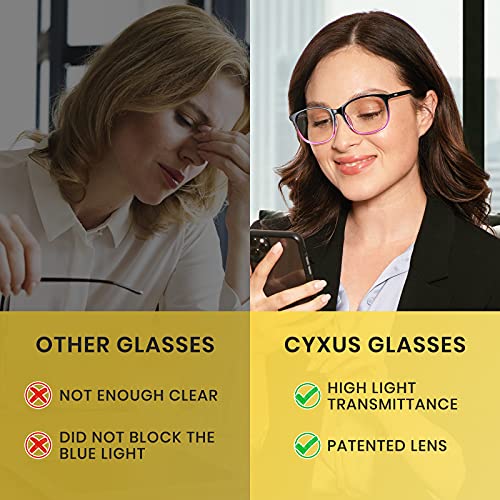 Image of Cyxus Blue Light Blocking Glasses Women Men Computer Gaming Square Glasses UV400 Protection Anti Eyestrain T47