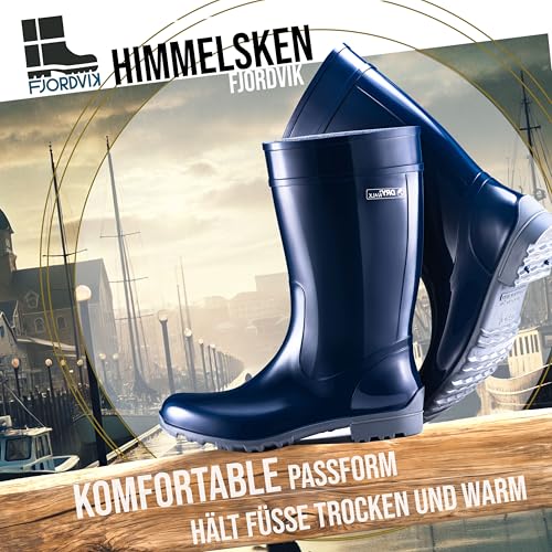 Fjordvik Himmelsken Gummistiefel | Wasserfest und schmutzabweisend | Perfekt für Outdoor-Aktivitäten | Farbe: blau, Gr.:41 / UK 7-7.5