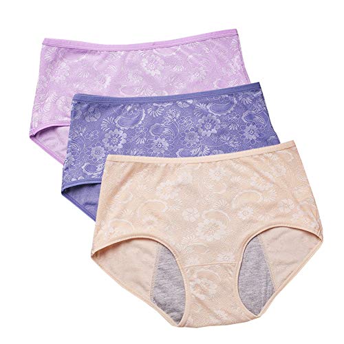 Image of YOYI FASHION Women Menstrual Period Briefs Jacquard Easy Clean Panties US Size XXS-5XL /12