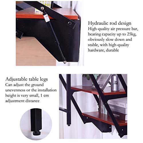 Mtylx Table,Desk,Multi-Function Convertible Bookcase Balcony Office Shelf Flower Stand With Large Storage Area,122.5 75.5 65Cm,Maple,122.575.565Cm #TOP3