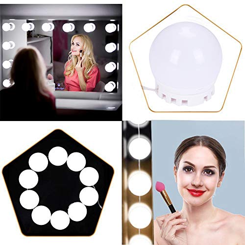 Preisvergleich Produktbild Makeup Licht LED Spiegelleuchte für Schminktisch Beleuchtung Hollywood Stil Dimmbare Schminklicht für Kosmetikspiegel / Badzimmer Spiegel, Kühles Weiß und Warmesweiß