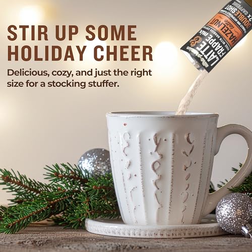 Image of The Frozen Bean Hazelnut Frappe & Latte Instant Mix (20 Sticks), Made with Arabica Coffee, Double Shot Caffeine, Low Sugar & Premium Ingredients, Hot, Iced, or Blended Drinks