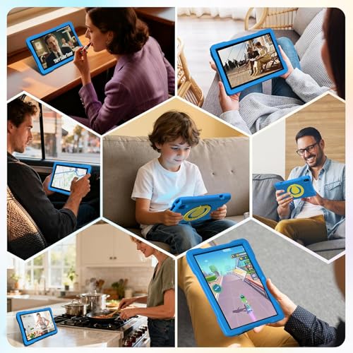 Miniatura 8 de Tablet Android 15 10 Pulgadas Con Core-Octa 30 Gb Ram 64 Gb Rom Tf 2tb 5mp 8mp Giochi Software Educativo Iwawa 1280 800 Píxeles Widevine L1 5g 2.4g Wifi6 Tablet Eva Case, Blue