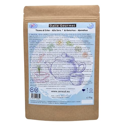 Dalia Gourmet | Infusión de Frutas y Tisana a granel | Relajante | Rica en vitaminas | Sin Gluten | Vegano (Buenas Noches - 75g)
