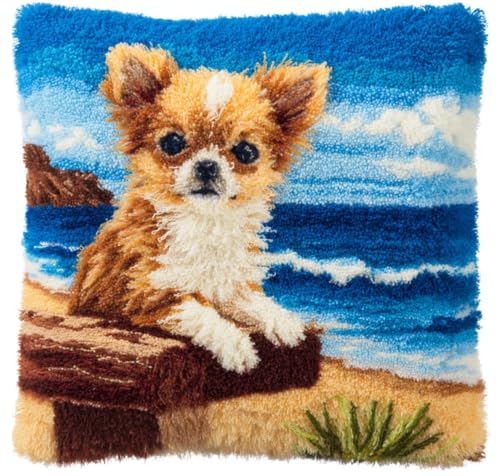 Kits de crochet kit point noué coussin plage chat et canevas tapis