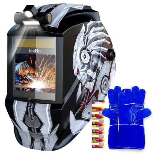 Image of Large Viewing Welding Helmet Auto Darkening Welding Hood with Light