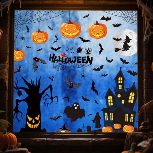 La Mejor Recopilación de Pegatinas decorativas de ventana al mejor precio. 44 9 piezas de Pegatinas de Ventana de Halloween,Etiqueta engomada estática de cristal de la decoración de Halloween,Contiene fantasmas y brujas,para interiores,habitación de los...