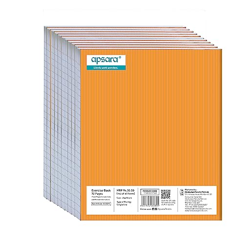Image of Apsara Kingsize Notebook | Brown Cover | Blue Lines | Bright Paper |Center Staple | 24 x 18 cm | 172 Pages | Single Line | Pack of 10