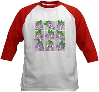 CafePress My Little Pony Spike Kids Baseball Tee Kids Cotton Baseball Jersey, 3/4 Raglan Sleeve Shirt Red/White