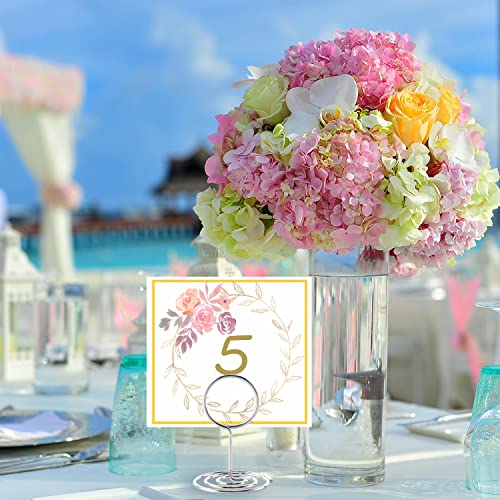 Image of Table Number Holders, 26PCS Place Card Holder, Photo Holder (2 inch Silver) | Picture Holder, Card Stand Name Menu Clips, Small Size Table Sign Card Holder for Centerpieces Wedding Birthday Party