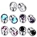 XPIRCN 6G-00G Stainless Steel Cubic Zirconia Screw Tunnels Ear Stretcher Plugs Piercing Gauges