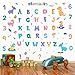 WOYINIS Dino Alphabets Wall Stickers Peel & Stick Vinyl Dinosaur ABC Numbers Wall Decal Colorful Classroom Kids Room Playroom Baby Nursery Wall Decor Early Education Learning Tools