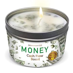 Magnificent 101 Long Lasting Money Aromatherapy Candle | 6 Oz – 35 Hour Burn | All Natural Sage Scented Soy Wax Candle for House Energy Cleansing, Purification & Manifestation | Boost Your Cash Flow