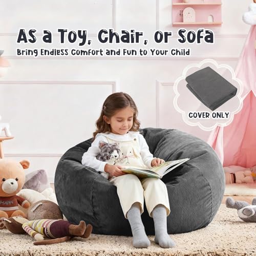Nobildonna Sitzsackstuhl für Kinder und Erwachsene, nur Bezug (Keine Füllung) für Sofa-Stofftiere, 110 x 89 cm