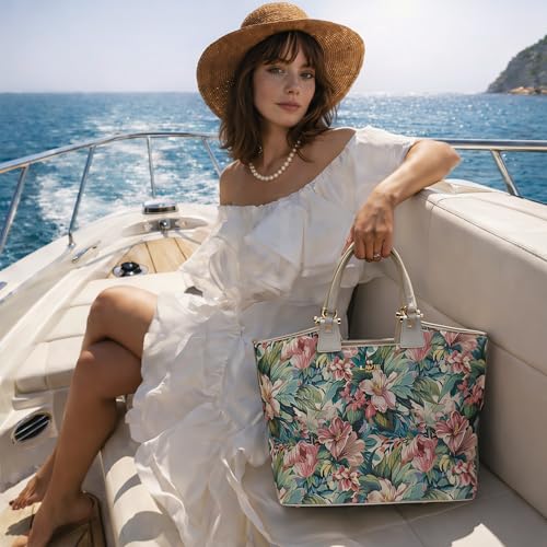 Image of LAVIE PARIS Women's Fleur Large Tote Handbag | Tote Bag for Work | Ladies Purse | Stylish Shoulder Bag | Gift for Women
