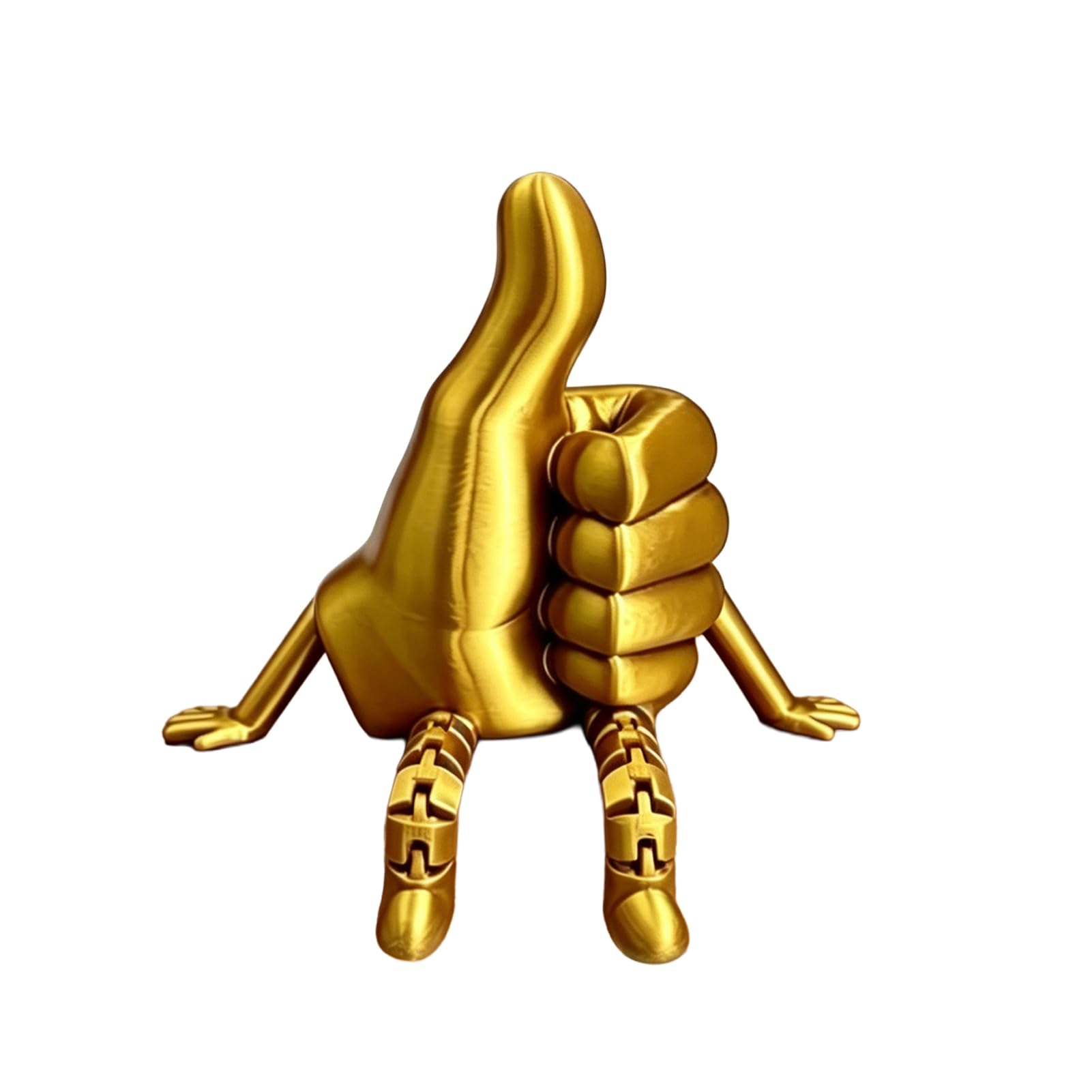 RetroNest 3D Printed Articulated Figure Fidget Toy, Movable Joints for Stress Relief, 10cm One-Piece PLA Ornament for Home Office, Adjustable Posture Healing Gift, Multi-Colour Golden