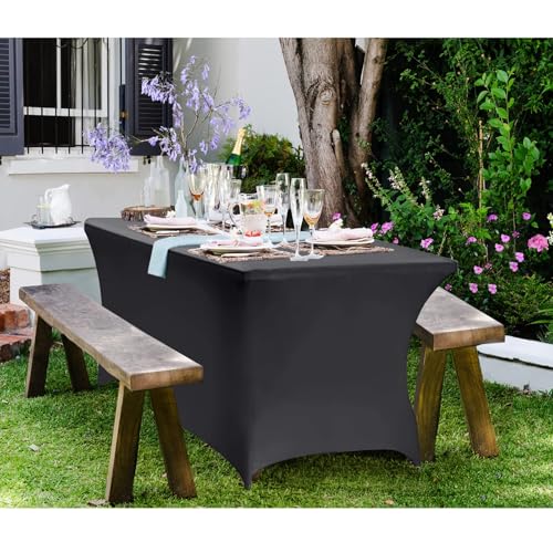 Nappe ajustée sans pli Granbest grise en élasthanne pour table rectangulaire - 3