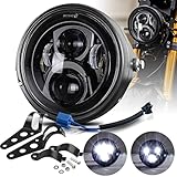 7 inch Round Motorcycle led headlight DOT E-MARK Approved Hi/lo Beam lamp with aluminum housing for Motorcycle Headlamp Touring Road King Ultra Classic Electra Street Glide Tri, UNISHINE J003T-1pc