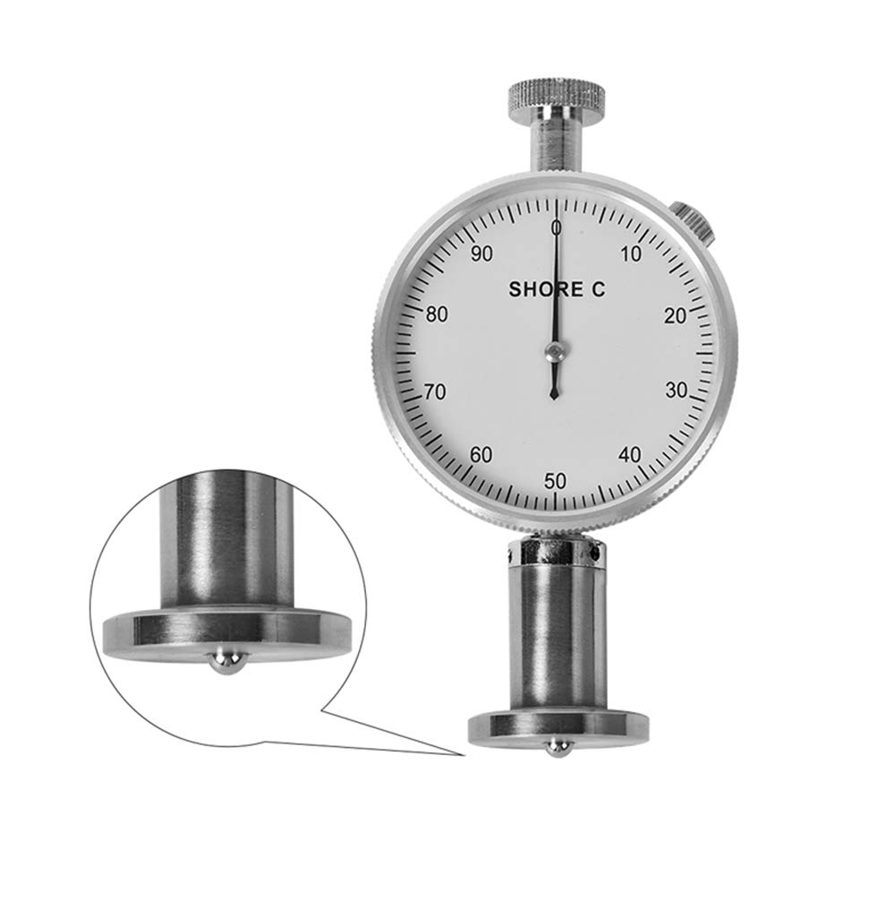 Single Needle Shore Hardness Tester Meter C Type Hardness Measuring Durometer for Rubber Microporous Materials with Dial Value 0 to 100HC