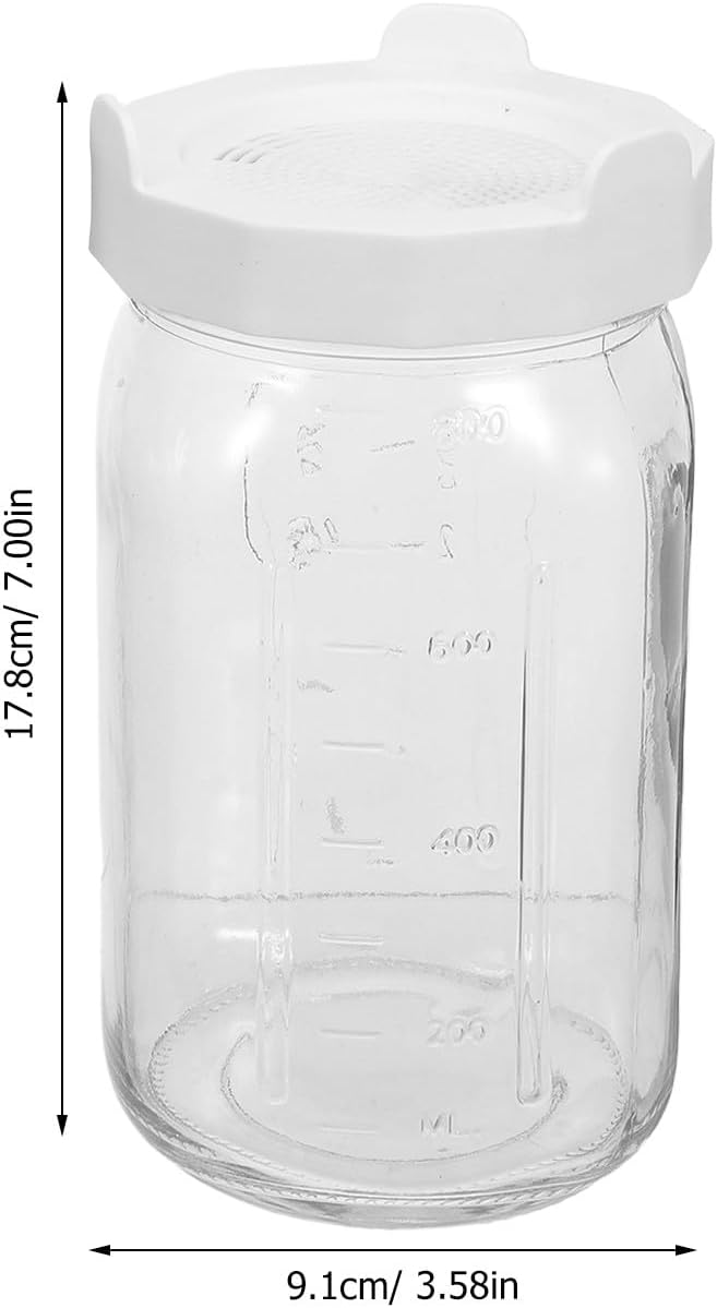 KICHOUSE 2pcs Microgreens Sprouting Jar Set, 32oz Mason Jars with Sprouting Lids for Growing Broccoli, Alfalfa, Mung Beans at Home, Wide Mouth Glass Seed Sprouter