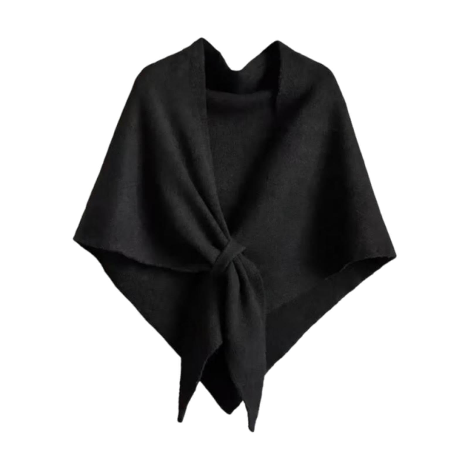 Women Shawl Wrap Shoulder Top Soft Sweater Shawl Scarf Cozy with Loop Winter Black| Soft | Lightweight | Warm | Comfortable-image-43