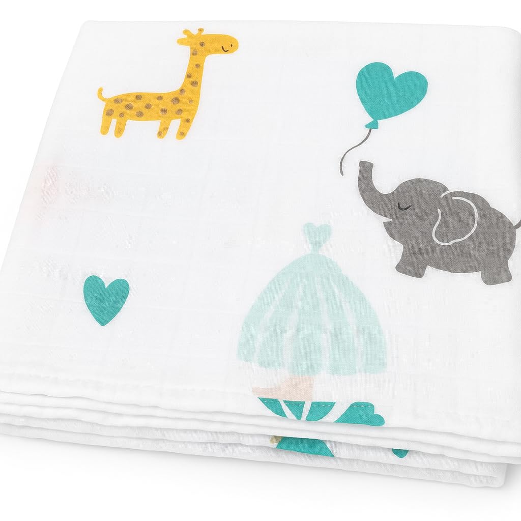 HOMYBABY® Mussola Bebe Cotone Biologico 120x120 - Coperta Neonato Salvietta Mantita