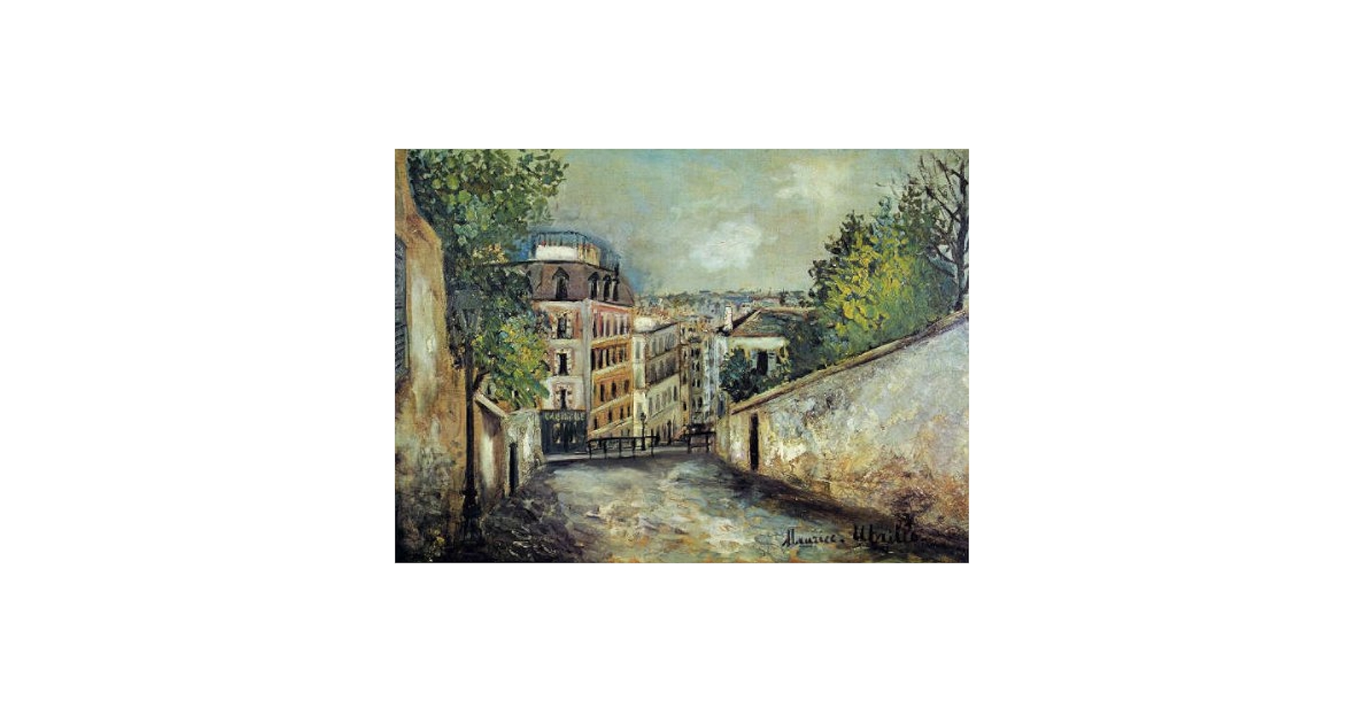 Amazon.co.jp: ユトリロ・「モンマルトル風景」 プリキャンバス複製画