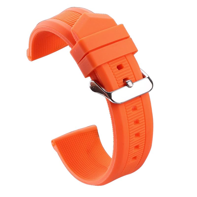 Bracelet silicone 22mm souple anti-irritation avec boucle rapide en métal