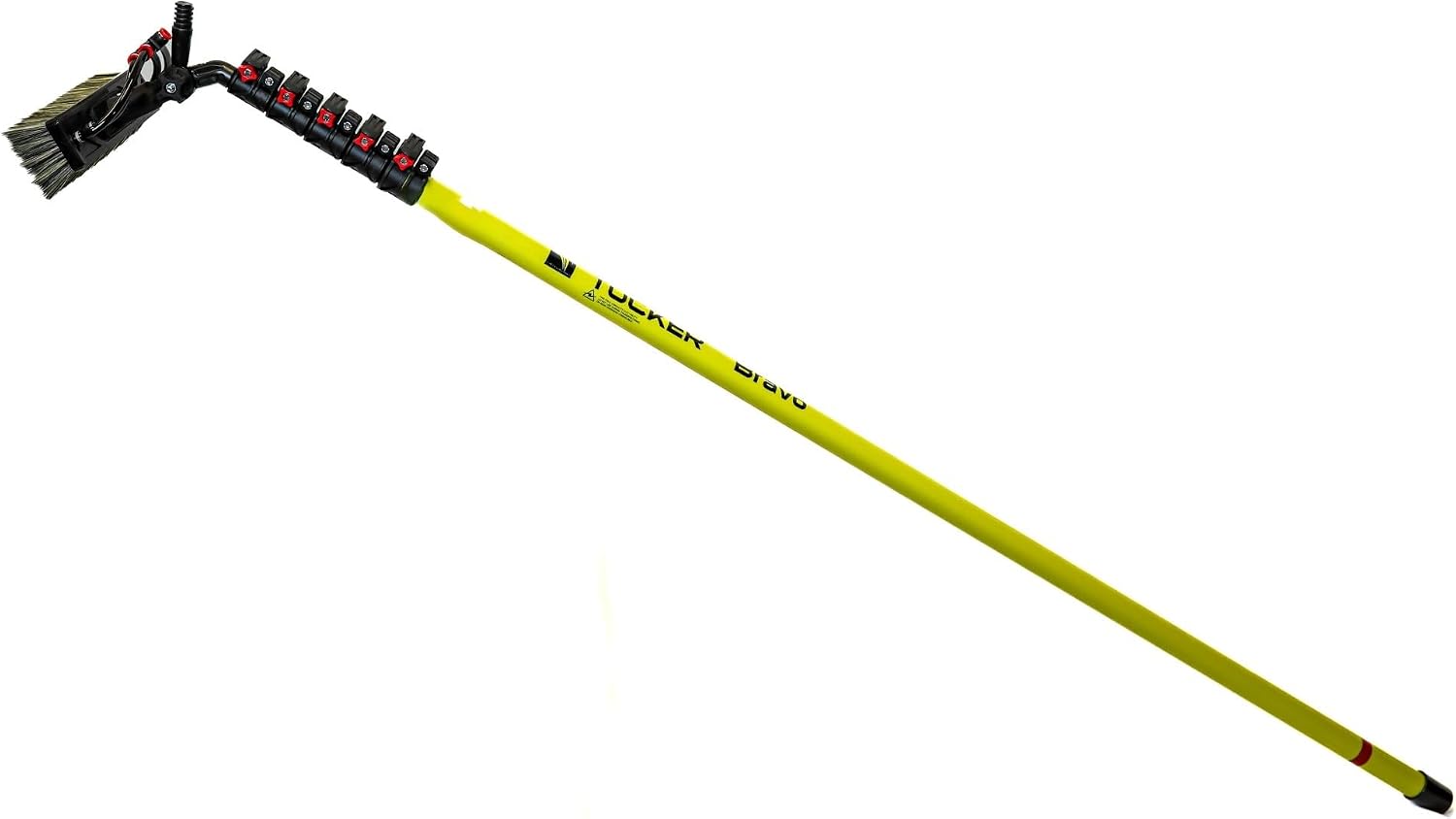 Tucker® - Bravo Water Fed Pole System - Bravo 22.5 Foot Carbon Fiber and Fiberglass with Glide - 4 Pencil Jets Brush for Commercial Window Cleaning, Solar Panels, Glass, Complete Kit, by RHG Products