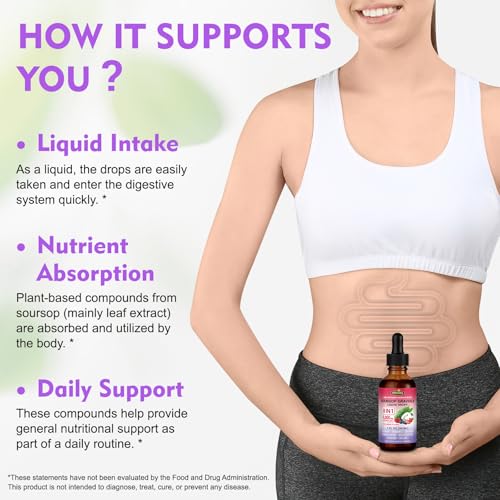 Image of 2 Pack | 8-in-1 Soursop Bitters Liquid Drops, Mixed Berry Flavor, 1 fl oz | Alcohol-Free, Soursop Leaf Extract Drops, Sea Moss, Ashwagandha & Turmeric, Immune, Liver, Antioxidant & Sleep Support