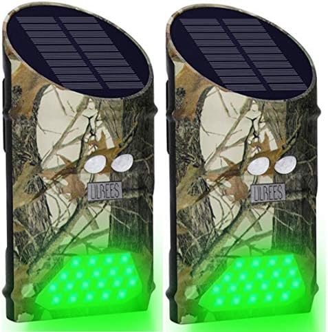 LILBEES Solar Hog Feeder Light Motion Activated Green Hunting Lights for Predator Coyote Pig Varmint Deer Hog Night Feeder(G300)(Pack of 2)