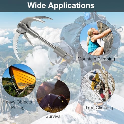 Image of Grappling Hook Folding Claw Multifunctional Stainless Steel Hook for Outdoor Camping Hiking Tree Rock Mountain Climbing