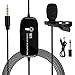 Produktbild K&F Concept M1 Lavalier Mikrofon wiederaufladbares Ansteckmikrofon Omnidirektional Kondensatormikrofon Clip 6m Audiokabel für DSLR Kamera iPhone Android Camcorder PC Laptop