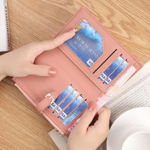 Women's Long Wallet PU Leather Bifold Ladies Card Bag Coin Purse Large Capacit2