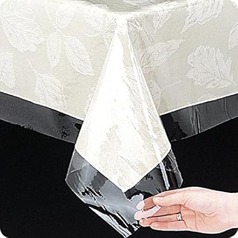 Amazon Com Clear Plastic Tablecloth Protector 60x108 Oval Home Kitchen