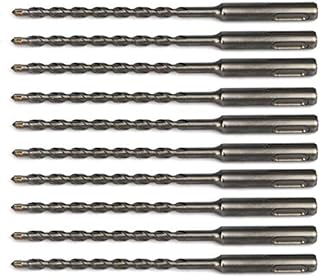 DrillForce 10pcs 3/16 inch x 6 inch SDS Plus Hammer Drill Bits, Rotary Hammer Drill Bits , Ideal for Drill Holes into Masonry, Concrete, Brick & Cinder Block.