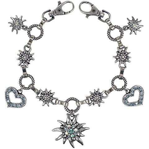 Charivari Kette mit Edelweiß und Swarovski Strass - Hellblau Cover