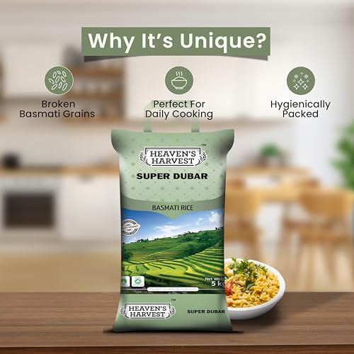 Image of Heaven's Harvest Super Dubar (Broken) Basmati Rice Tasty, Non-sticky & Rich Aroma | 5 KG