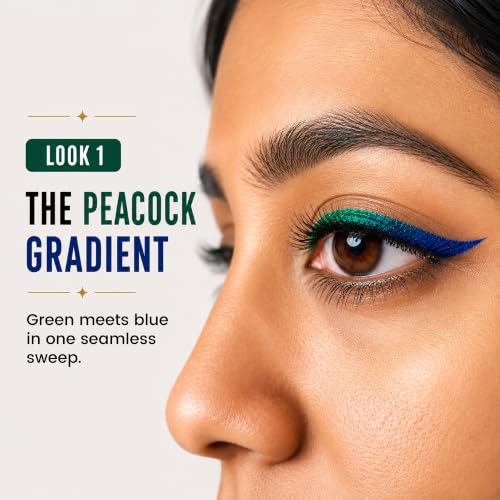 Image of Parul Garg Beauty PARIE Emerald Green & Sapphire Blue Shimmer Liquid Eyeliner Pack of 2| Waterproof, Long-Lasting & Quick-Drying | Precision Applicator | Enriched with Argan Oil | Intense Shimmer Finish | 3 ml