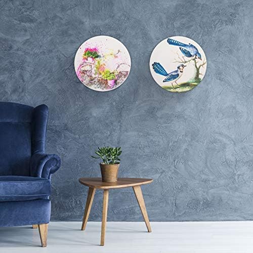 Belle Vous 2 Pack Circle Shape Blank Canvas - 30cm (12 inches) - Large Round Pre Stretched Canvas Panels - Suitable for Acrylic and Oil Painting Also for Sketching and Drawing